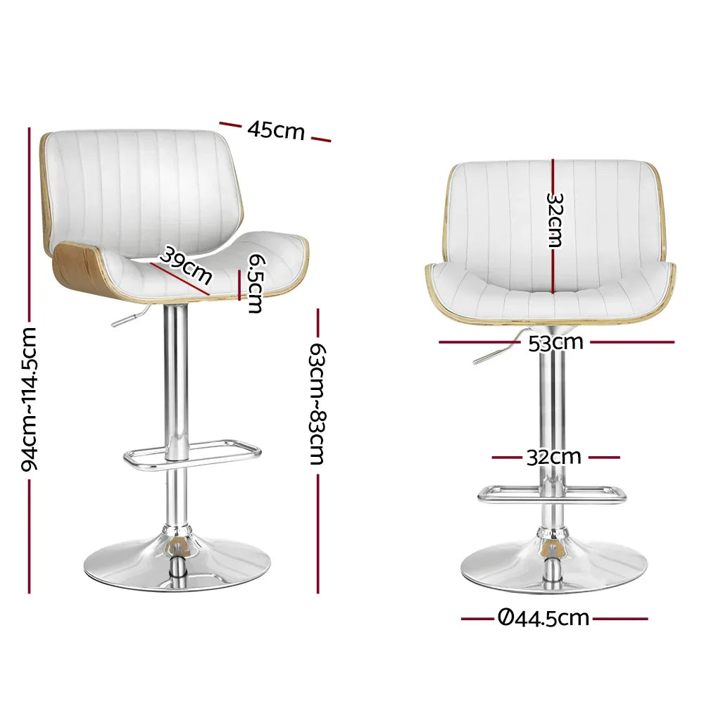 Artiss Bar Stools Swivel Leather Chairs Wooden - Mekamart Australia
