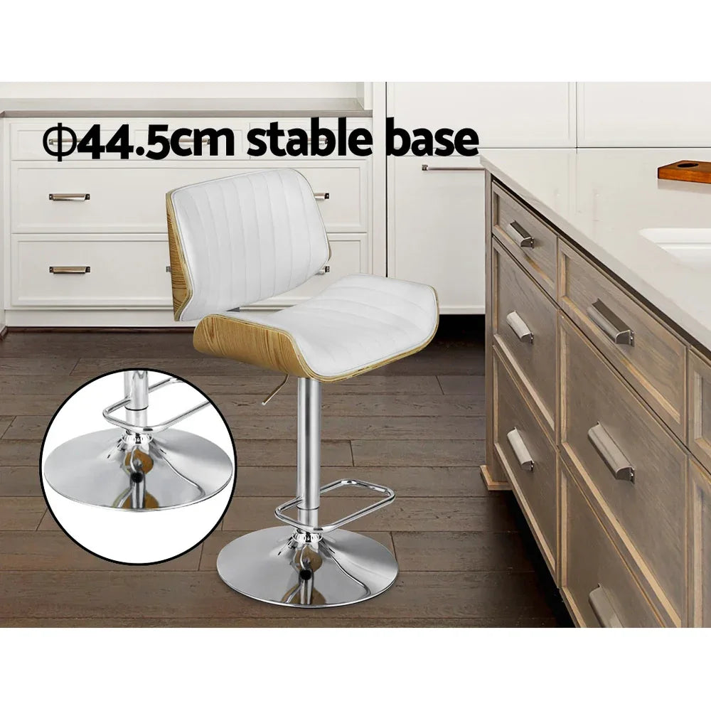 Artiss Bar Stools Swivel Leather Chairs Wooden - Mekamart Australia
