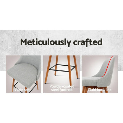 Artiss 2x Bar Stools Swivel Seat Wooden Grey - Mekamart Australia