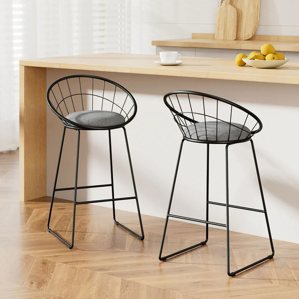Artiss 2x Bar Stools Padded Seat Metal - Mekamart Australia