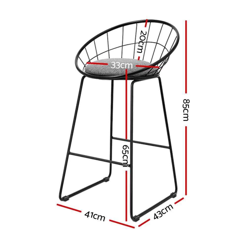 Artiss 2x Bar Stools Padded Seat Metal - Mekamart Australia