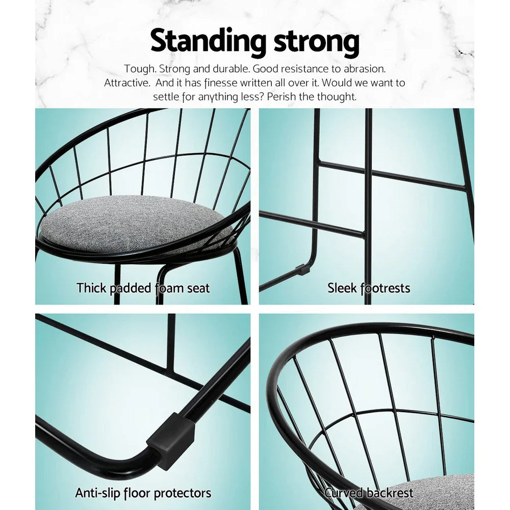 Artiss 2x Bar Stools Padded Seat Metal - Mekamart Australia