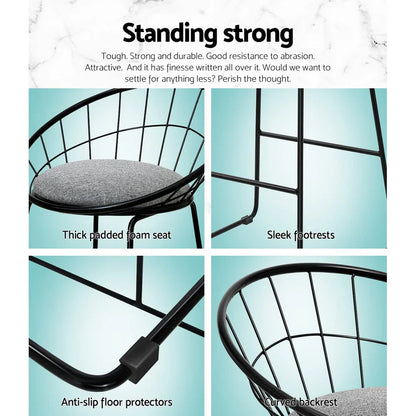 Artiss 2x Bar Stools Padded Seat Metal - Mekamart Australia