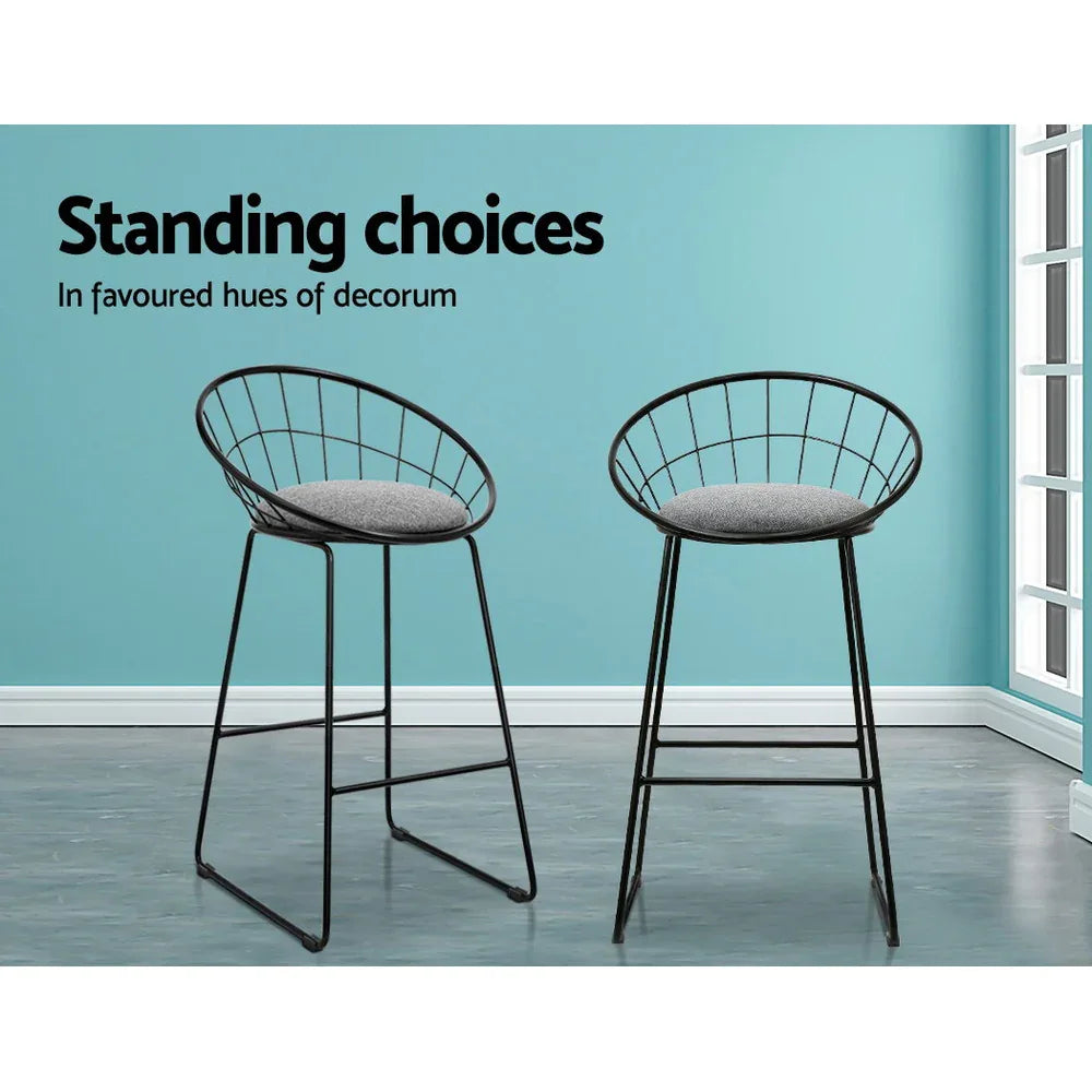 Artiss 2x Bar Stools Padded Seat Metal - Mekamart Australia