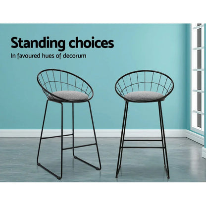 Artiss 2x Bar Stools Padded Seat Metal - Mekamart Australia