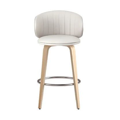 4x Artiss Bar Stools Dining Chairs Contoured Leather Wood Stool - Mekamart Australia