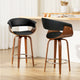 Artiss 2x Bar Stools Swivel PU Seat Wooden - Mekamart Australia