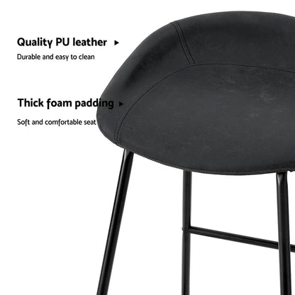 Artiss 2x Bar Stools Kitchen Dining Chairs Counter Stool PU Leather Metal - Mekamart Australia