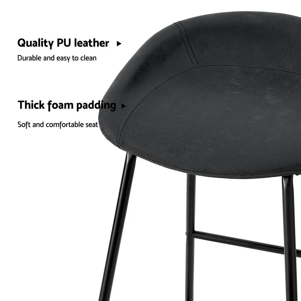 Artiss 4x Bar Stools Kitchen Dining Chairs Counter Stool PU Leather Metal - Mekamart Australia