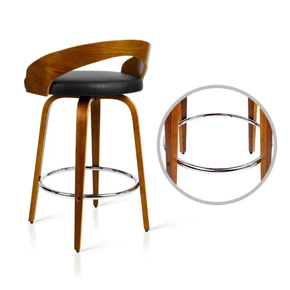 Artiss 2x Bar Stools Swivel Seat Curving Backrest - Mekamart Australia