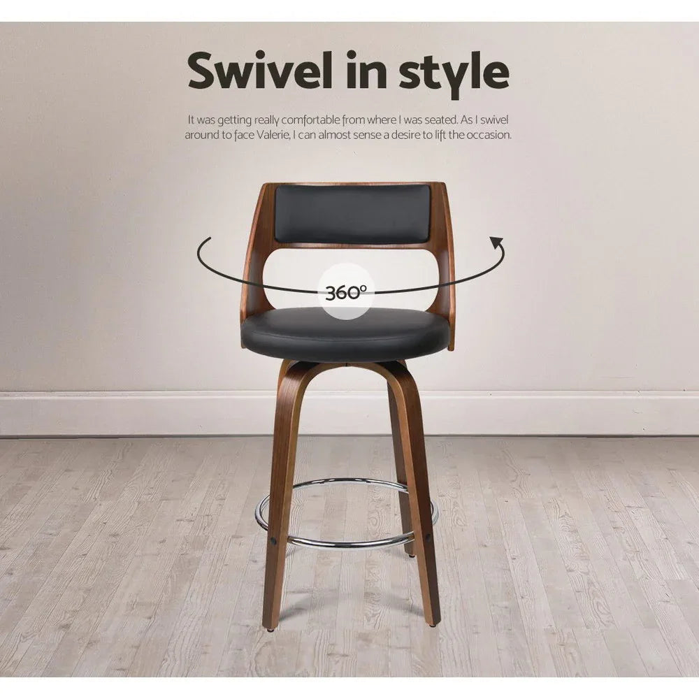 Artiss 4x Bar Stools Swivel Leather Chair 76cm - Mekamart Australia