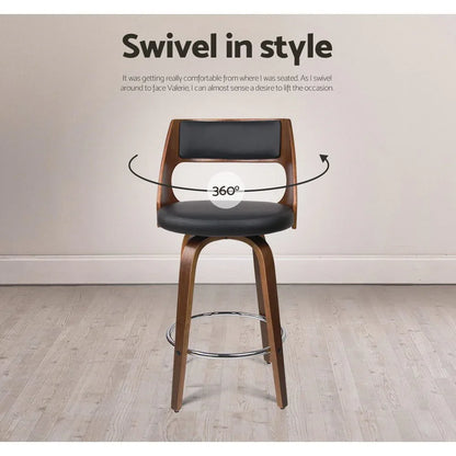 Artiss 4x Bar Stools Swivel Leather Chair 76cm - Mekamart Australia