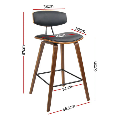 Artiss 4x Bar Stools Leather Padded w/Backrest - Mekamart Australia