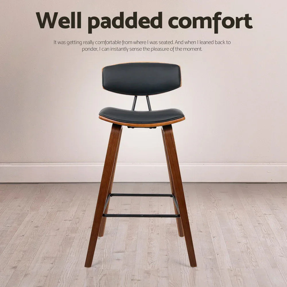 Artiss 4x Bar Stools Leather Padded w/Backrest - Mekamart Australia