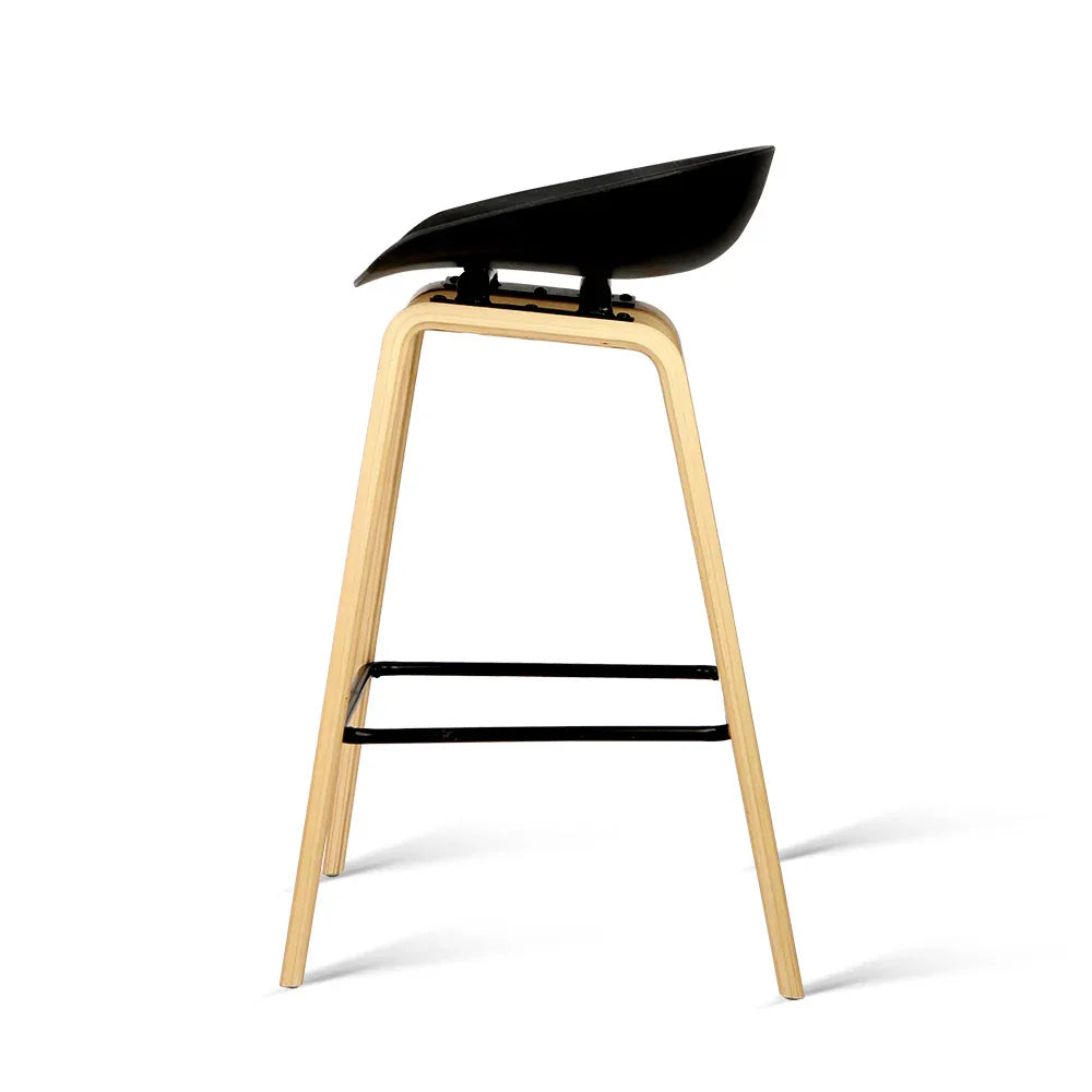 4x Artiss Bar Stools Kitchen Counter Stool Dining Chairs Wooden Black - Mekamart Australia
