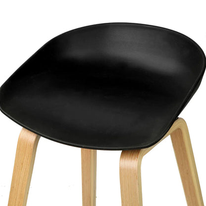 4x Artiss Bar Stools Kitchen Counter Stool Dining Chairs Wooden Black - Mekamart Australia