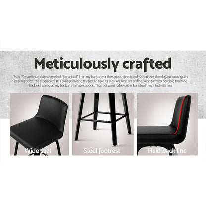 Artiss Bar Stools Kitchen Leather Barstools Swivel Wooden Chairs X2 - Mekamart Australia