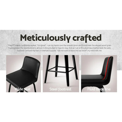 Artiss Bar Stools Kitchen Leather Barstools Swivel Wooden Chairs X4 - Mekamart Australia