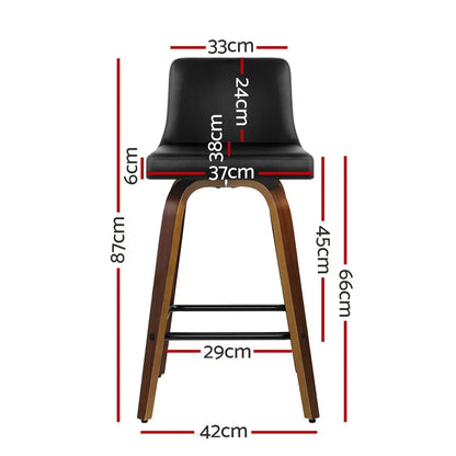 Artiss 2x Bar Stools Swivel Leather Padded Wooden - Mekamart Australia