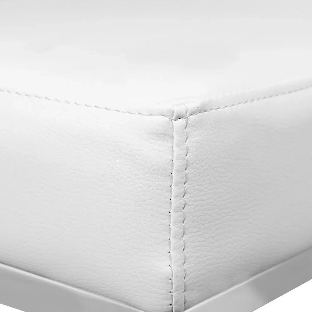 Artiss 2x Bar Stools Leather Padded Metal White - Mekamart Australia