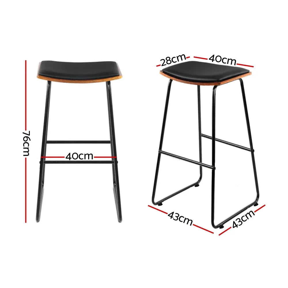 Artiss Bar Stools Kitchen Counter Stools Metal Chairs x2 - Mekamart Australia