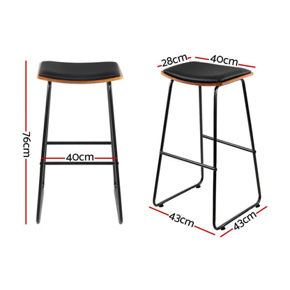 Artiss Bar Stools Kitchen Counter Stools Metal Chairs x2 - Mekamart Australia