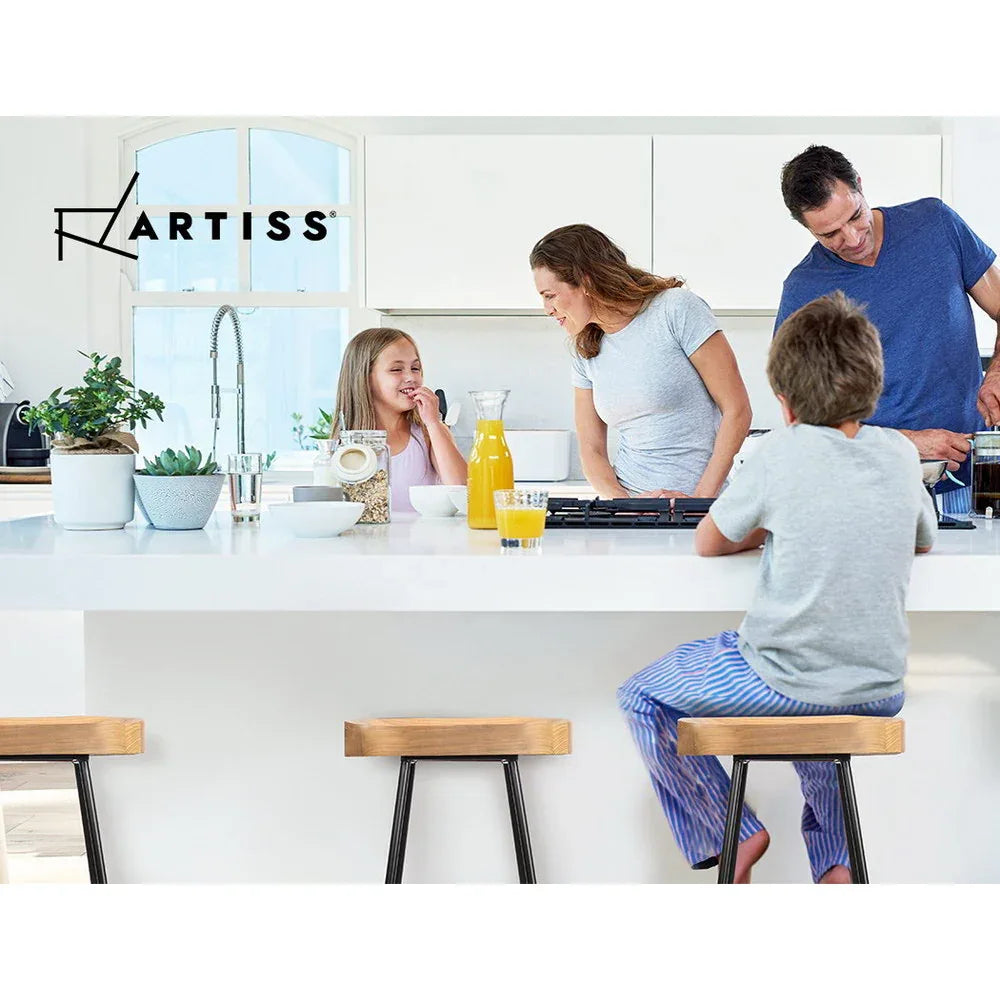 Artiss 4x Bar Stools Tractor Seat 75cm Wooden - Mekamart Australia