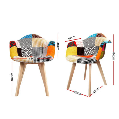 Artiss Dining Chairs Set of 2 Fabric Retro Replica DSW - Mekamart Australia