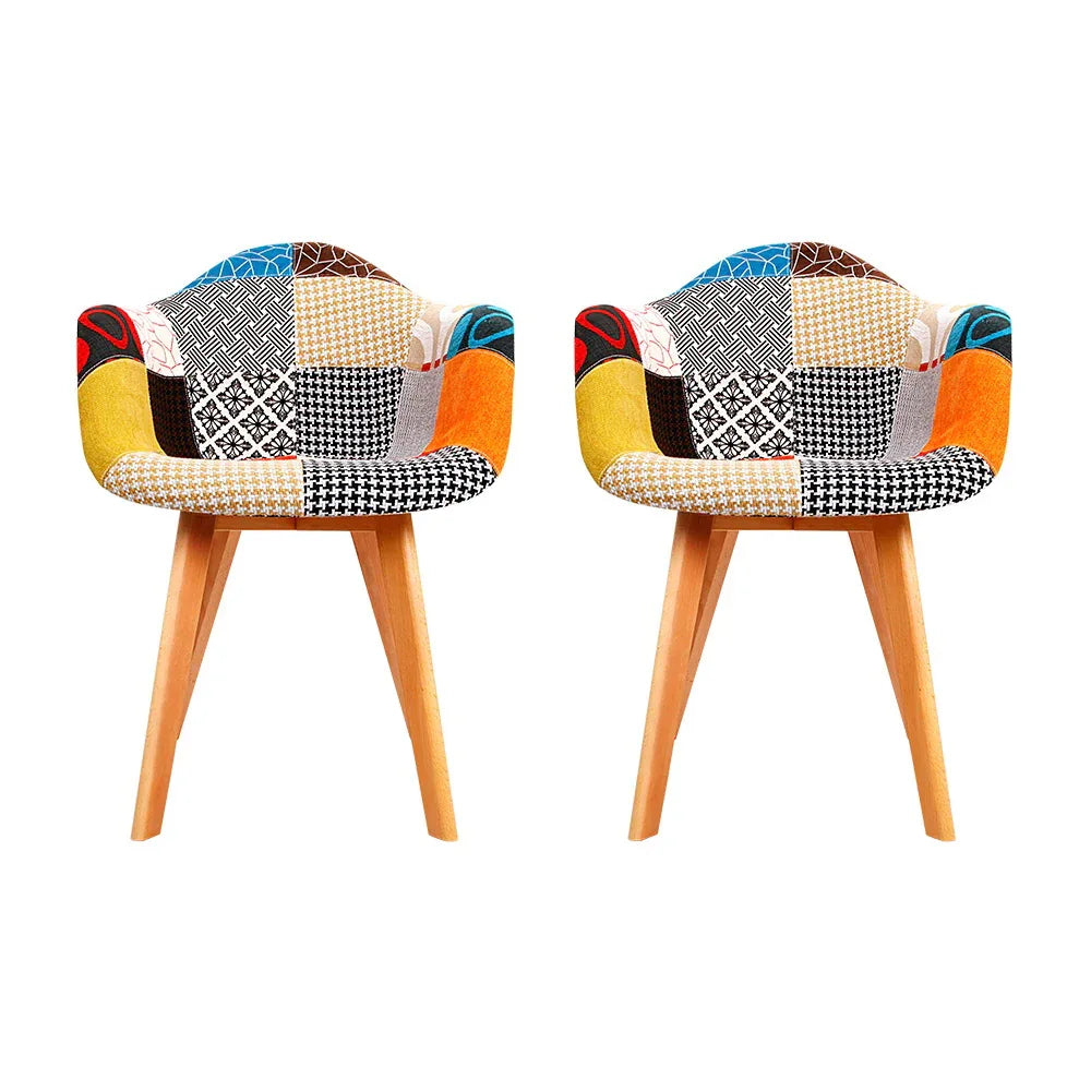 Artiss Dining Chairs Set of 2 Fabric Retro Replica DSW - Mekamart Australia