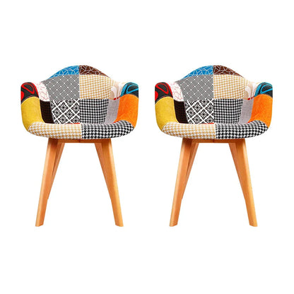 Artiss Dining Chairs Set of 2 Fabric Retro Replica DSW - Mekamart Australia