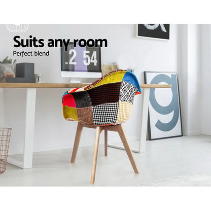 Artiss Dining Chairs Set of 2 Fabric Retro Replica DSW - Mekamart Australia