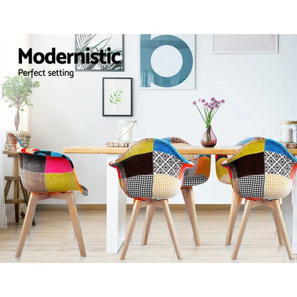 Artiss Dining Chairs Set of 2 Fabric Retro Replica DSW - Mekamart Australia