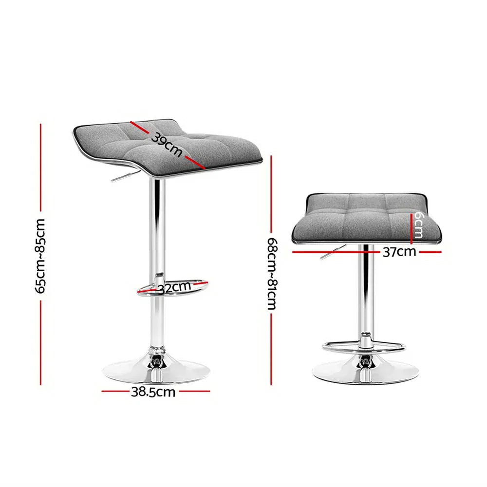 Artiss 4x Bar Stools Linen Padded Gas Lift - Mekamart Australia