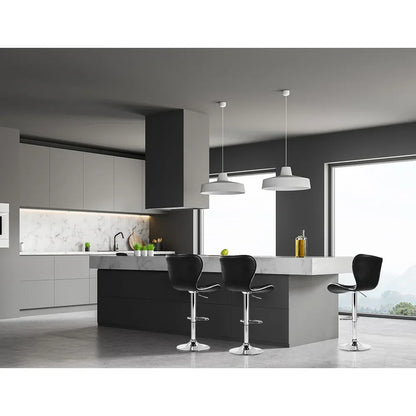 Artiss 2x Bar Stools Gas Lift Leather Seat Black - Mekamart Australia
