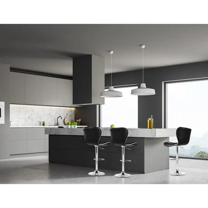 Artiss 4x Bar Stools Gas Lift Leather Seat Black - Mekamart Australia
