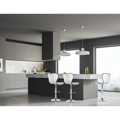 Artiss 2x Bar Stools Gas Lift Leather Seat White - Mekamart Australia