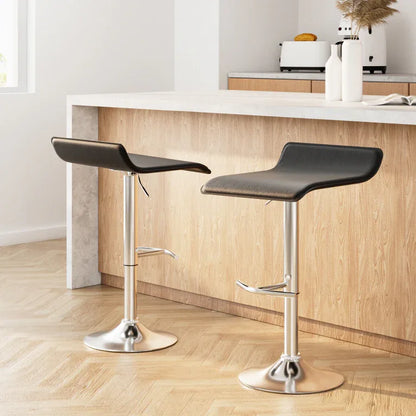 Artiss 2x Bar Stools Adjustable Gas Lift Chairs Black - Mekamart Australia