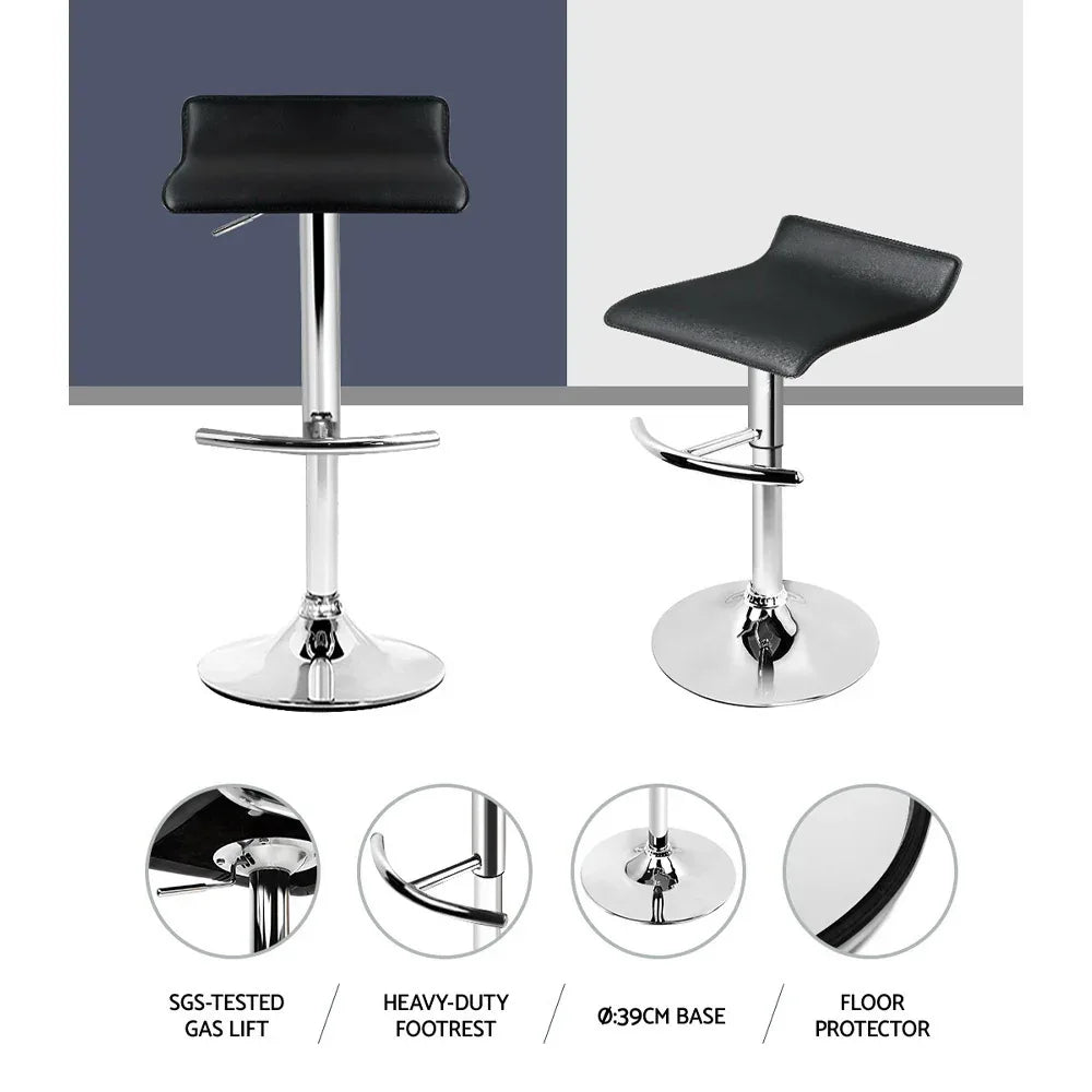 Artiss 4x Bar Stools Adjustable Gas Lift Chairs Black - Mekamart Australia