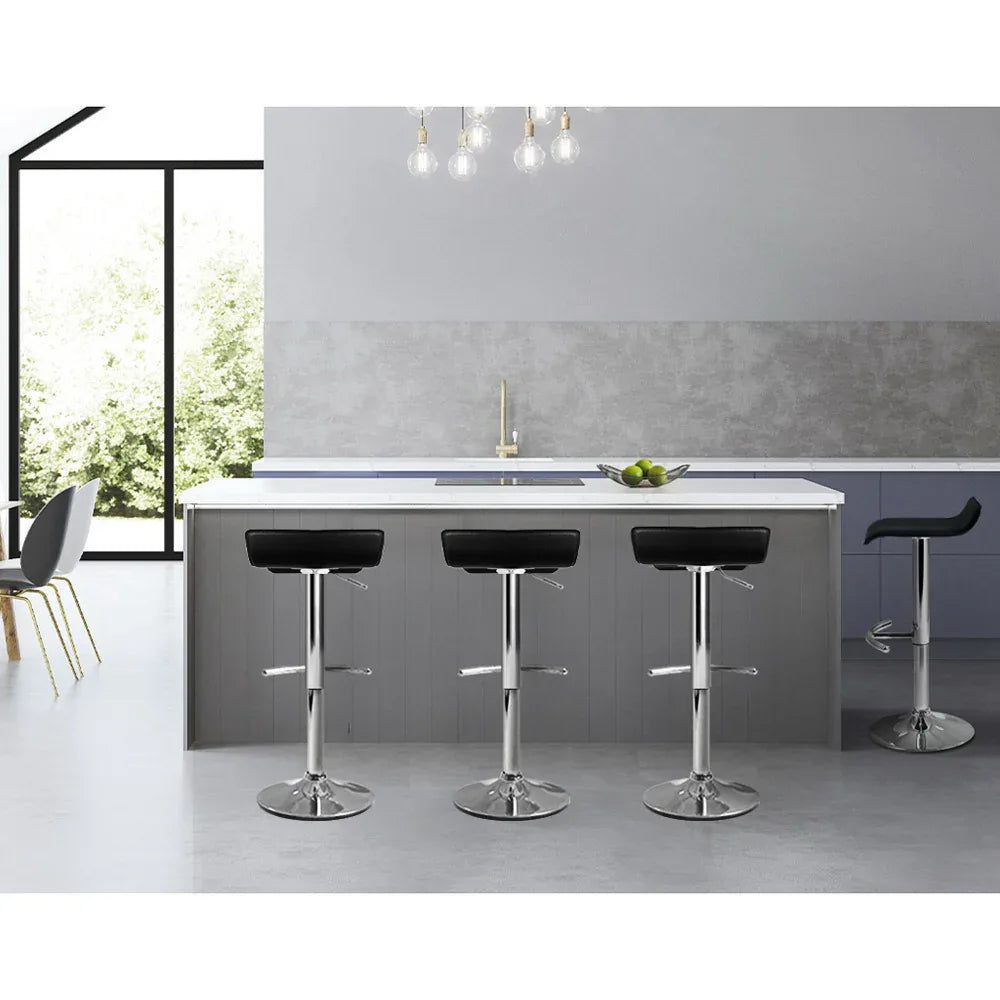 Artiss 4x Bar Stools Adjustable Gas Lift Chairs Black - Mekamart Australia