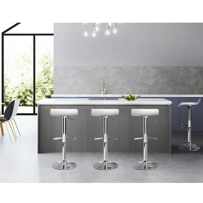 Artiss 4x Bar Stools Adjustable Gas Lift Chairs White - Mekamart Australia