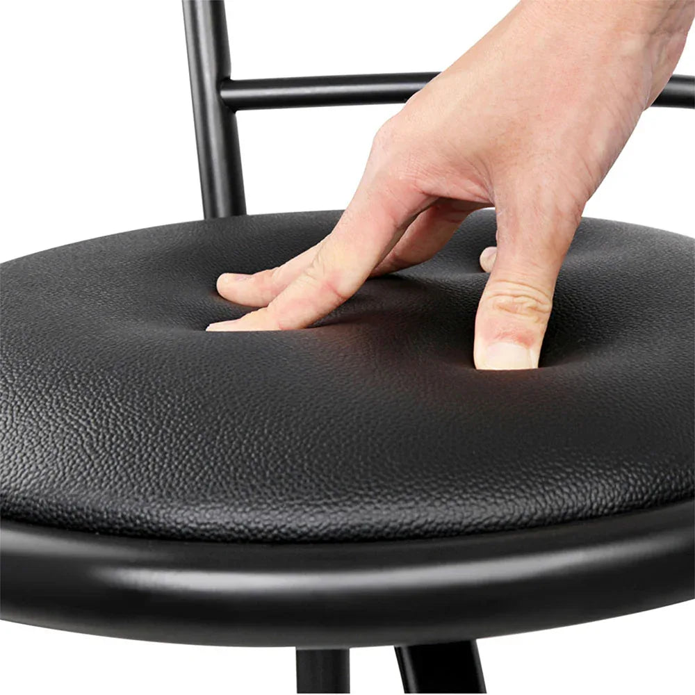 Artiss 2x Bar Stools Swivel Leather Padded Metal - Mekamart Australia
