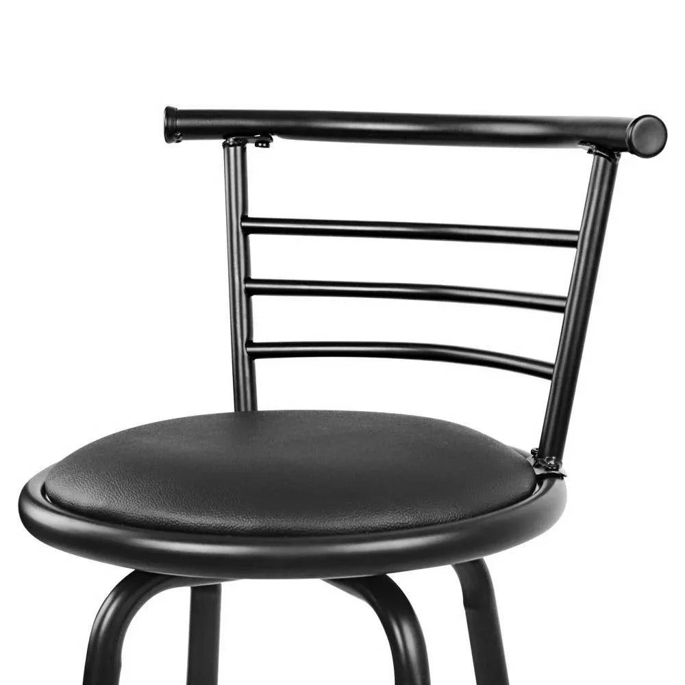 Artiss 4x Bar Stools Swivel Leather Padded Metal - Mekamart Australia