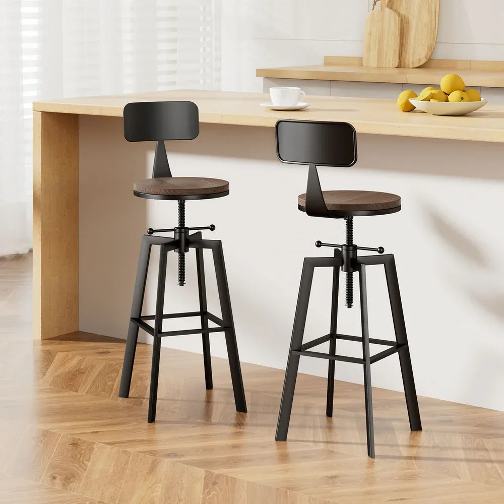 Artiss Bar Stools Kitchen Counter Chairs Vintage Metal Chairs x2 - Mekamart Australia