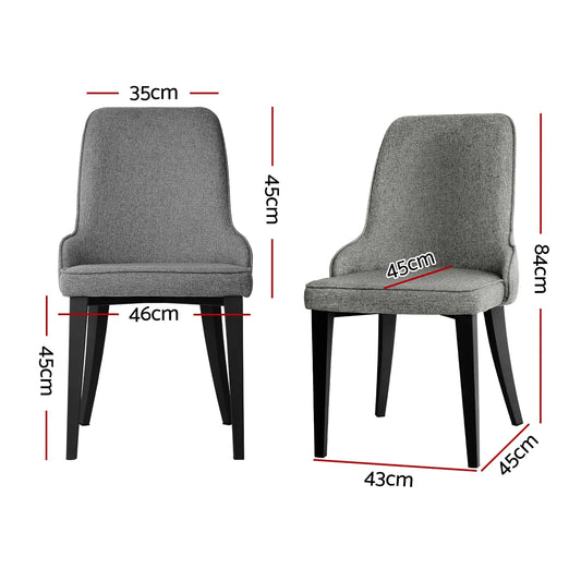 Artiss Dining Chairs Set of 4 Linen Fabric Grey - Mekamart Australia