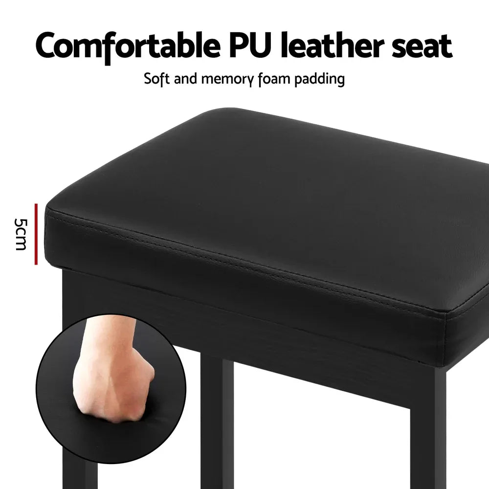 A Set of 4 Artiss Metal Bar Stools PU Seat Dining Counter Chairs - Mekamart Australia