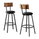 Artiss 2X Industrial Bar Stools Upholstered Counter Chairs Steel Frame Anti-Scratch - Mekamart Australia