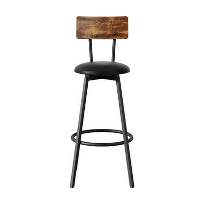Artiss 2X Industrial Bar Stools Upholstered Counter Chairs Steel Frame Anti-Scratch - Mekamart Australia
