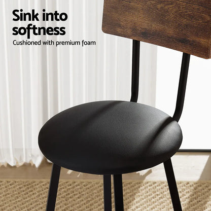 Artiss 2X Industrial Bar Stools Upholstered Counter Chairs Steel Frame Anti-Scratch - Mekamart Australia