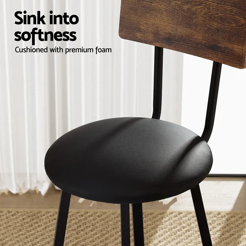 Artiss 4X Industrial Bar Stools Upholstered Counter Chairs Steel Frame Anti-Scratch - Mekamart Australia