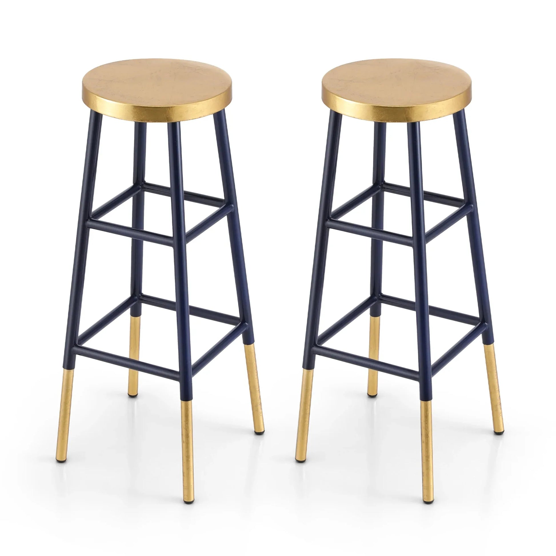 Artiss 2x Bar Stools Metal Gold Navy - Mekamart Australia